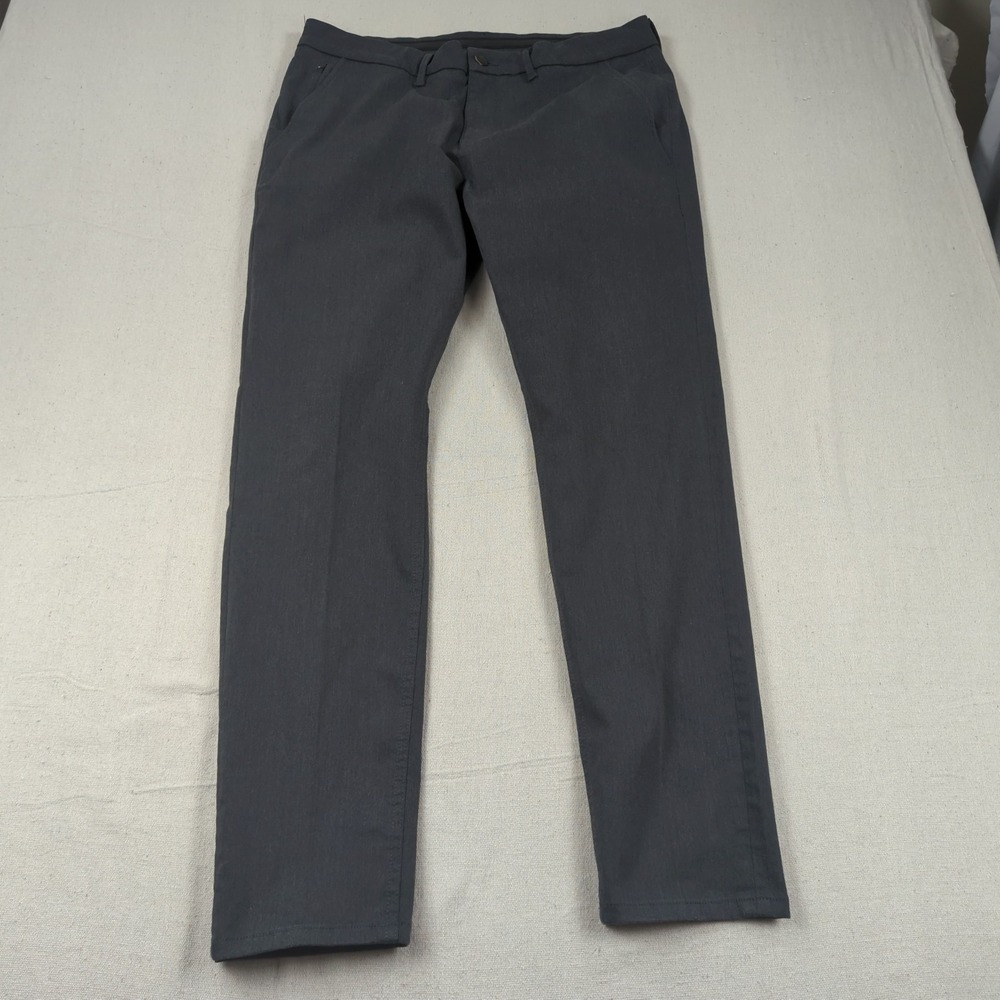 Du/er Pants Mens 38x32 Gray Smart Stretch Slim Trouser
